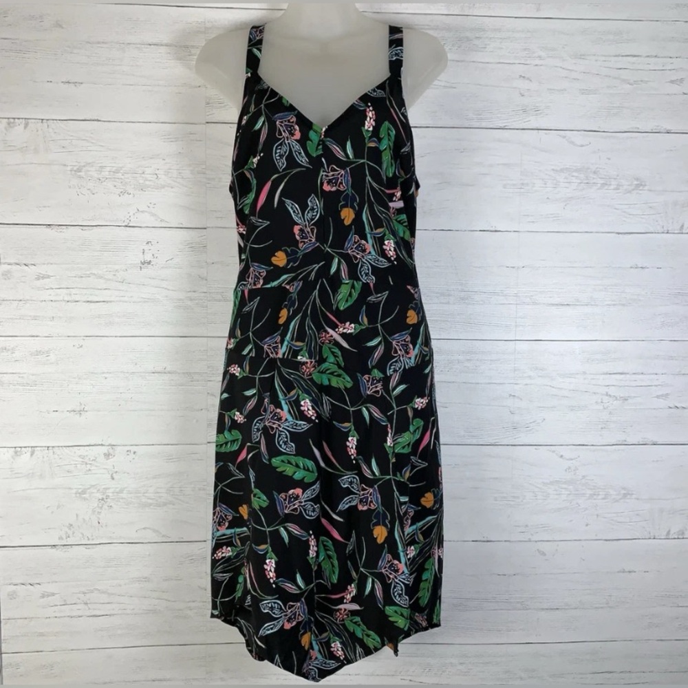 Asymmetrical Handkerchief Hem Dress XL juniors New Day Floral Tropical Beach
